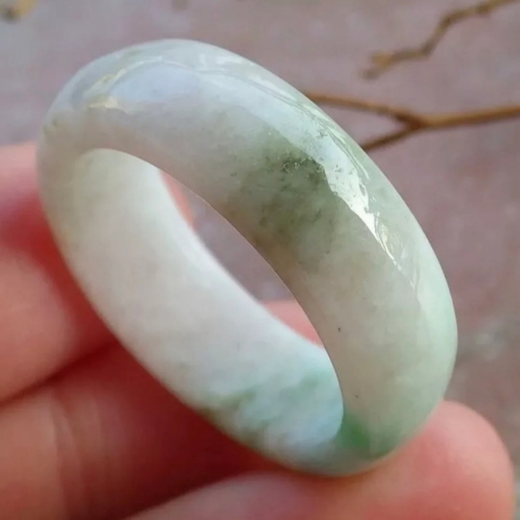 Certified Authentic Untreated Jade Band Ring - Picture 2 of 5